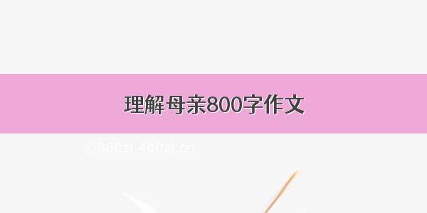 理解母亲800字作文