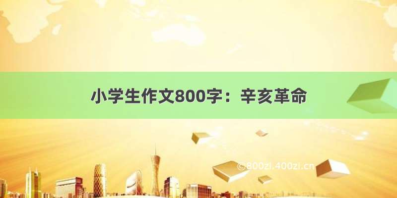 小学生作文800字：辛亥革命