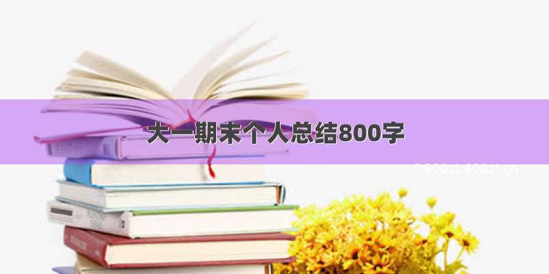 大一期末个人总结800字