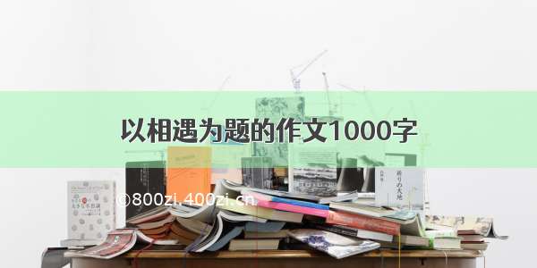 以相遇为题的作文1000字