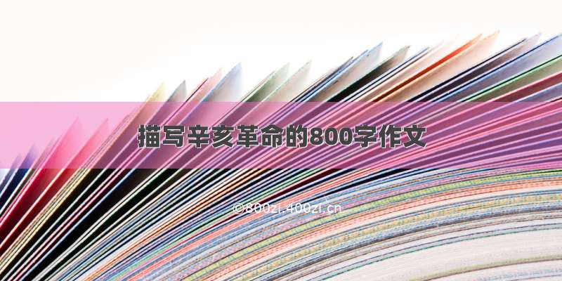 描写辛亥革命的800字作文