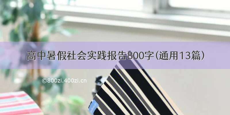 高中暑假社会实践报告800字(通用13篇)