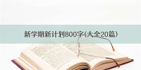 新学期新计划800字(大全20篇)
