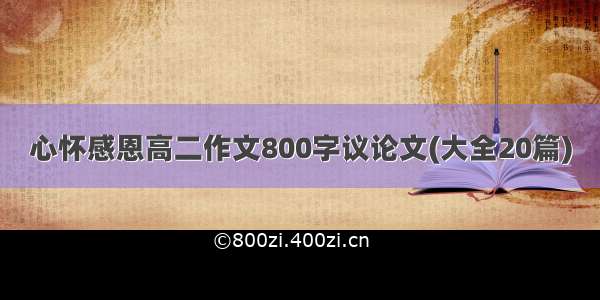 心怀感恩高二作文800字议论文(大全20篇)