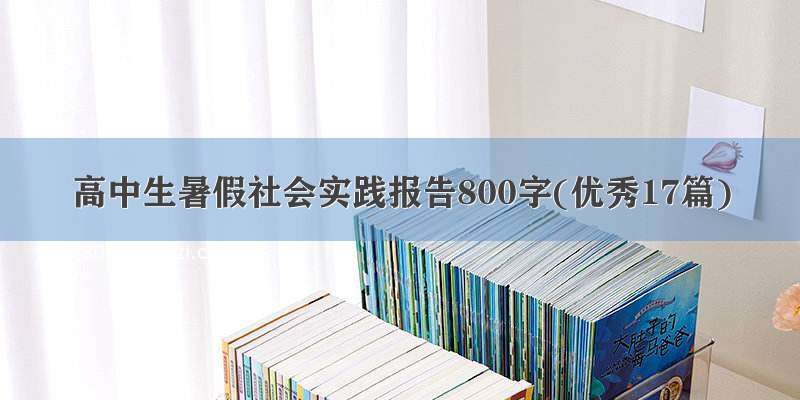 高中生暑假社会实践报告800字(优秀17篇)