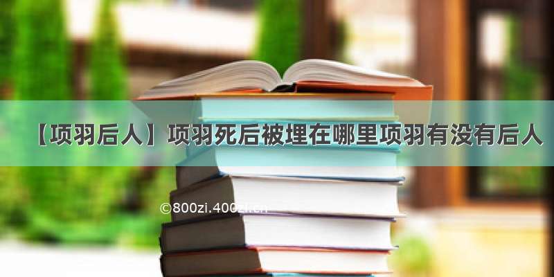 【项羽后人】项羽死后被埋在哪里项羽有没有后人