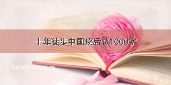 十年徒步中国读后感1000字