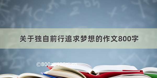 关于独自前行追求梦想的作文800字