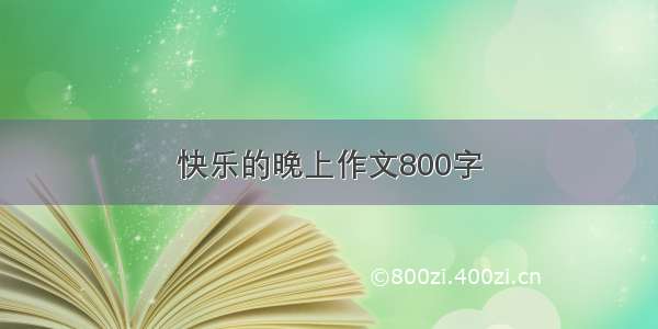 快乐的晚上作文800字