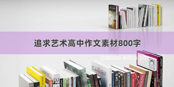 追求艺术高中作文素材800字