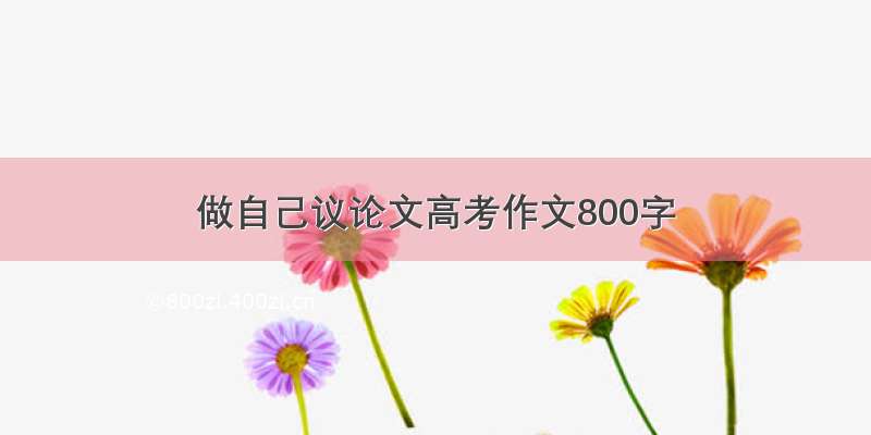 做自己议论文高考作文800字