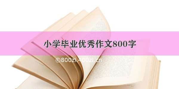 小学毕业优秀作文800字