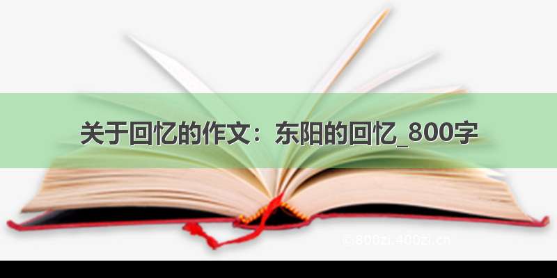 关于回忆的作文：东阳的回忆_800字