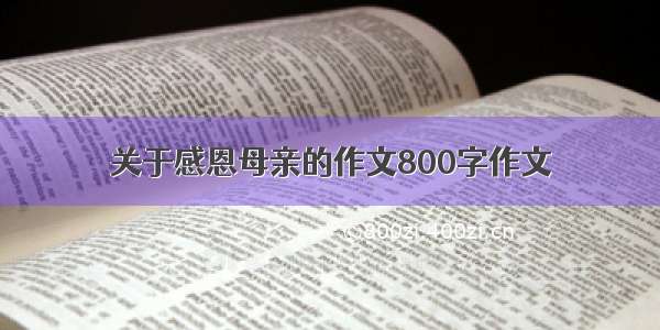 关于感恩母亲的作文800字作文