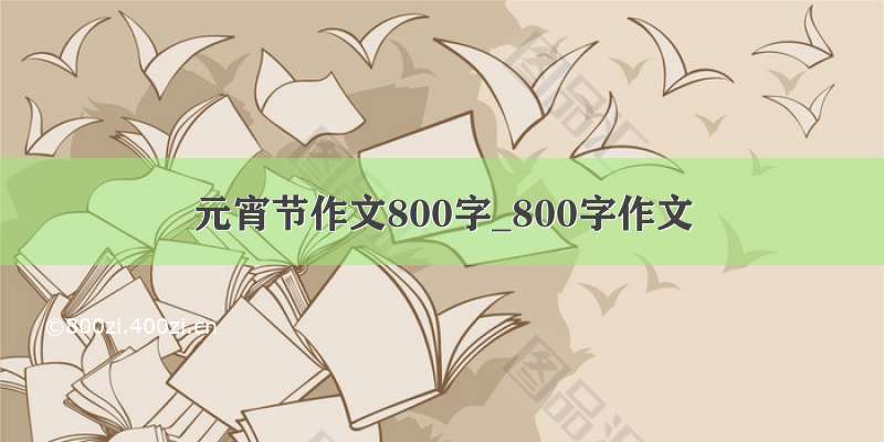 元宵节作文800字_800字作文