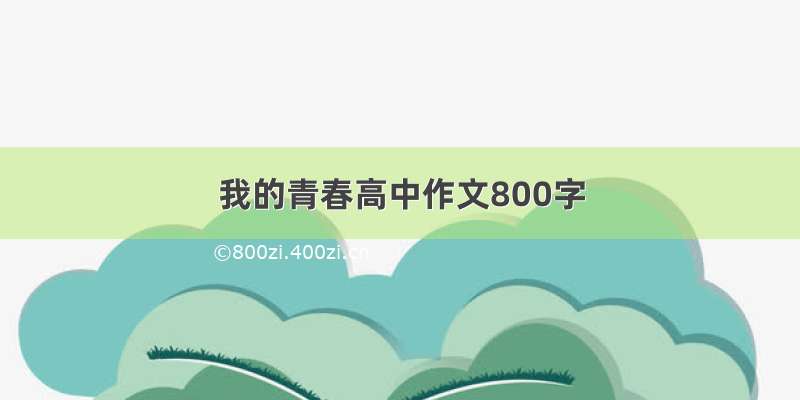 我的青春高中作文800字