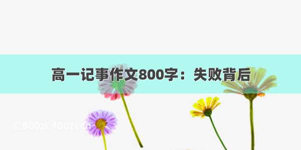 高一记事作文800字：失败背后