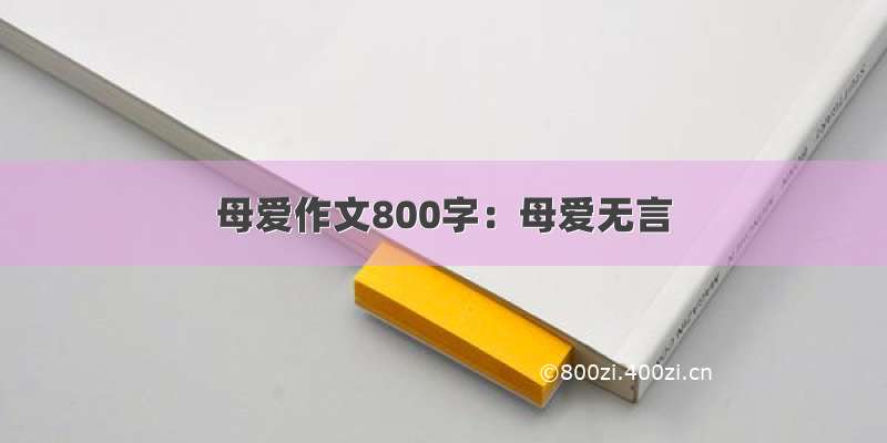 母爱作文800字：母爱无言