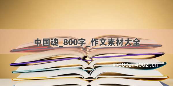 中国魂_800字_作文素材大全