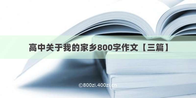 高中关于我的家乡800字作文【三篇】