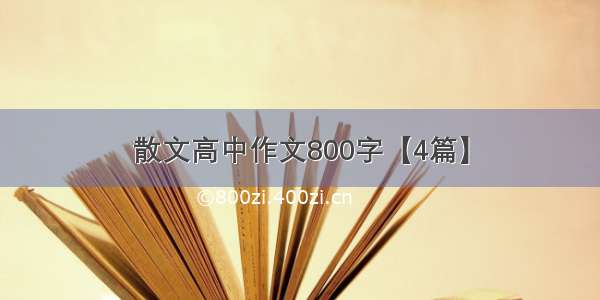 散文高中作文800字【4篇】