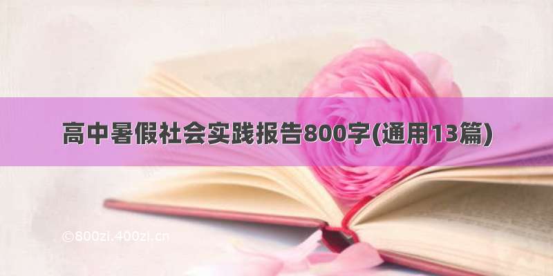 高中暑假社会实践报告800字(通用13篇)