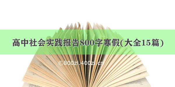 高中社会实践报告800字寒假(大全15篇)