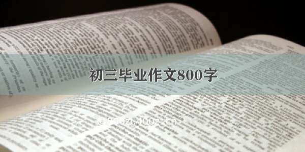 初三毕业作文800字